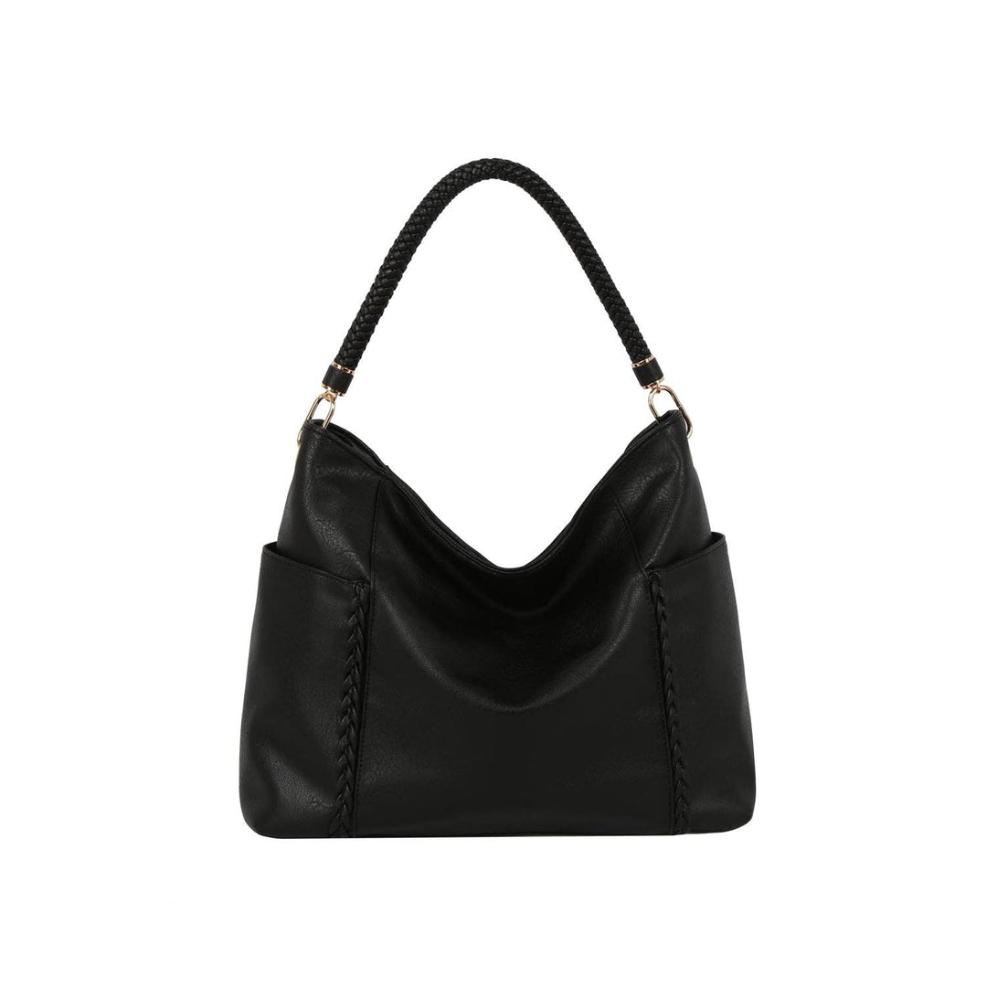 Braided Handle Soft Hobo Shoulder Bag