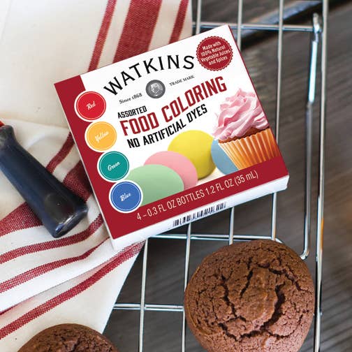 Assorted Food Coloring 4 Pack 4 -0.3 fl oz Bottles 1.2 fl oz
