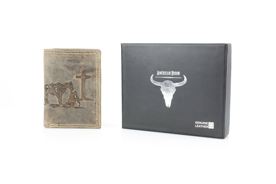 Men’s Tri-Fold Wallet with Cowboy Emboss ABMWVT 04