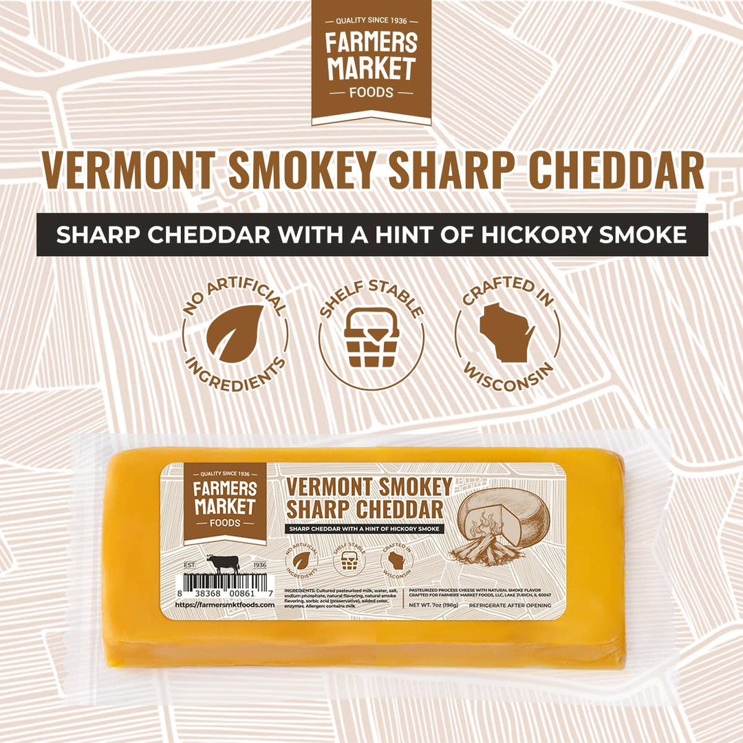 Vermont Smokey Sharp Cheddar 7oz (Shelf Stable)