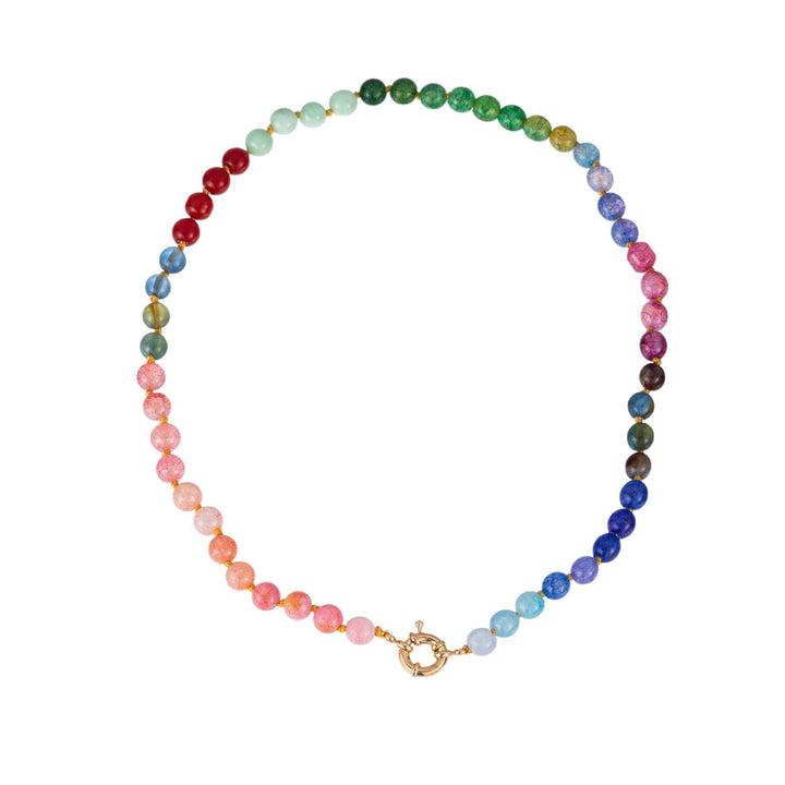 Natural Stone Semi-Precious Glass Mixed Necklace | 40NK9659