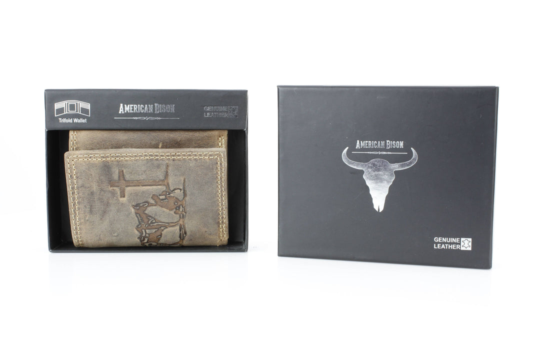Men’s Tri-Fold Wallet with Cowboy Emboss ABMWVT 04