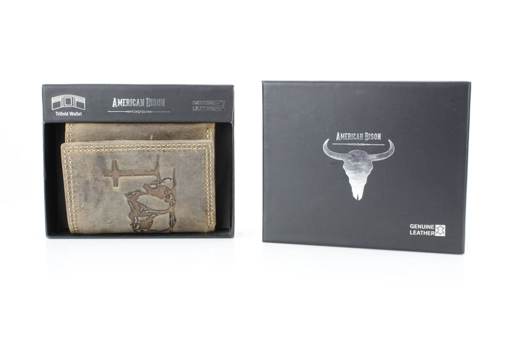 Men’s Tri-Fold Wallet with Cowboy Emboss ABMWVT 04