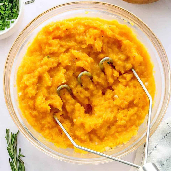 Extra-Long Potato Masher – Wooden Handle, Stainless Steel