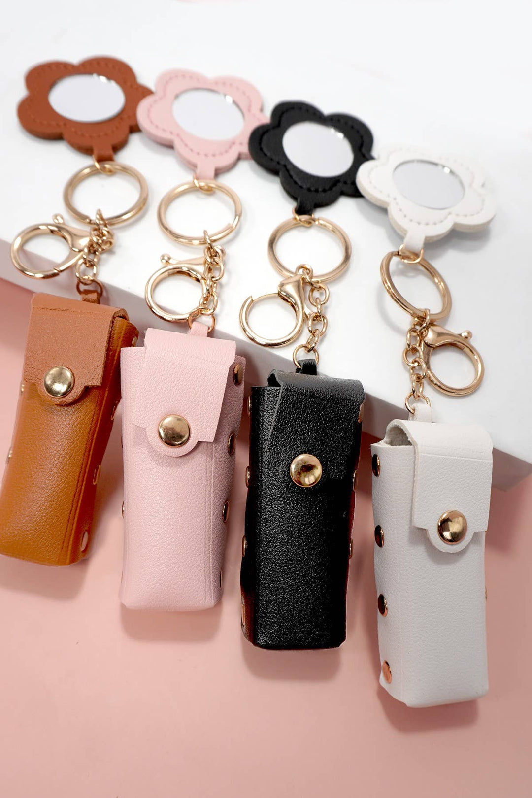 VEGAN LEATHER LIP BAG CHARM KEYCHAINS