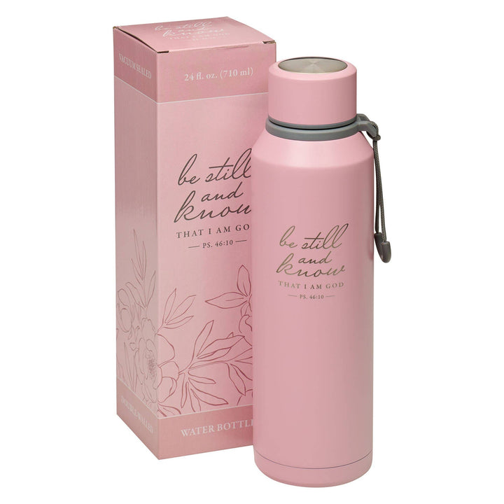 Water Bottle SS Pink Be Still & Know Ps. 46:10