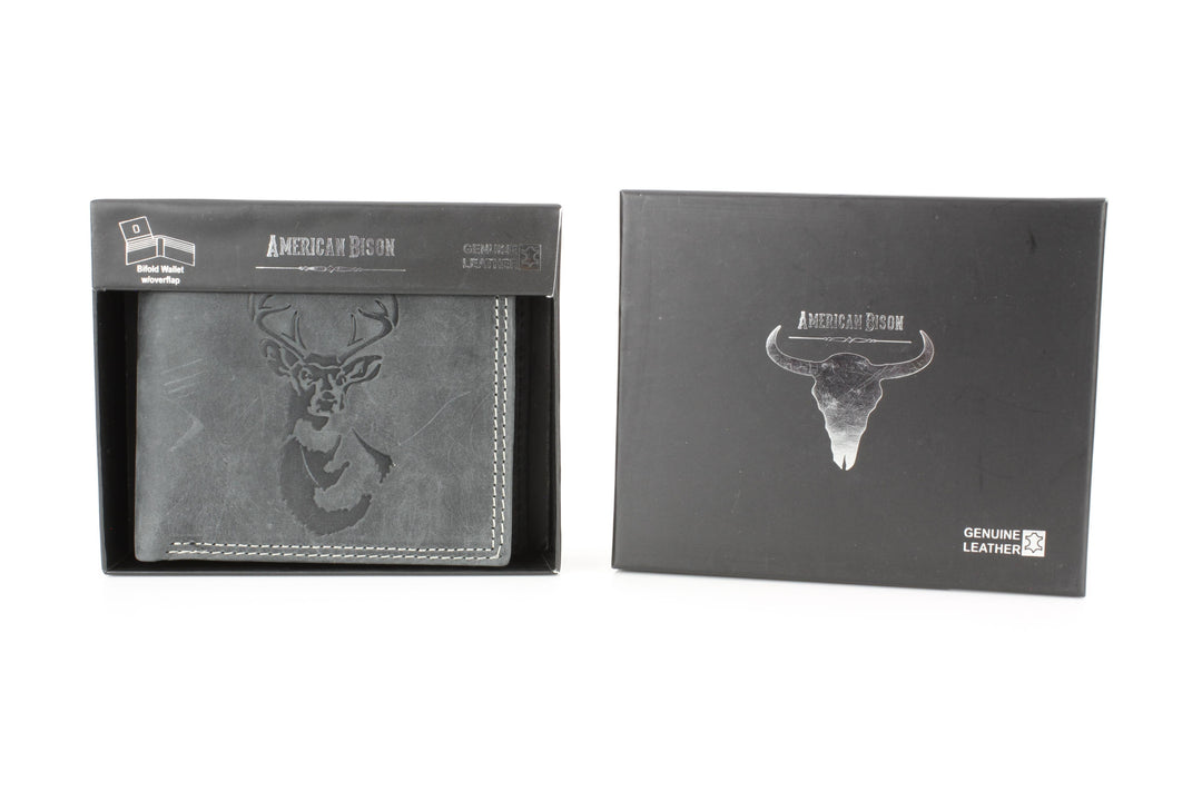 Men’s Bi-Fold Wallet with Deer Antler Emboss ABMWVT 03