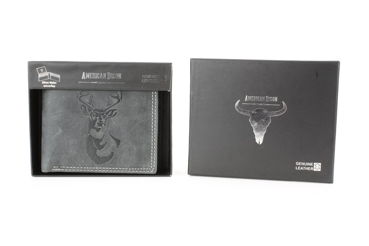 Men’s Bi-Fold Wallet with Deer Antler Emboss ABMWVT 03