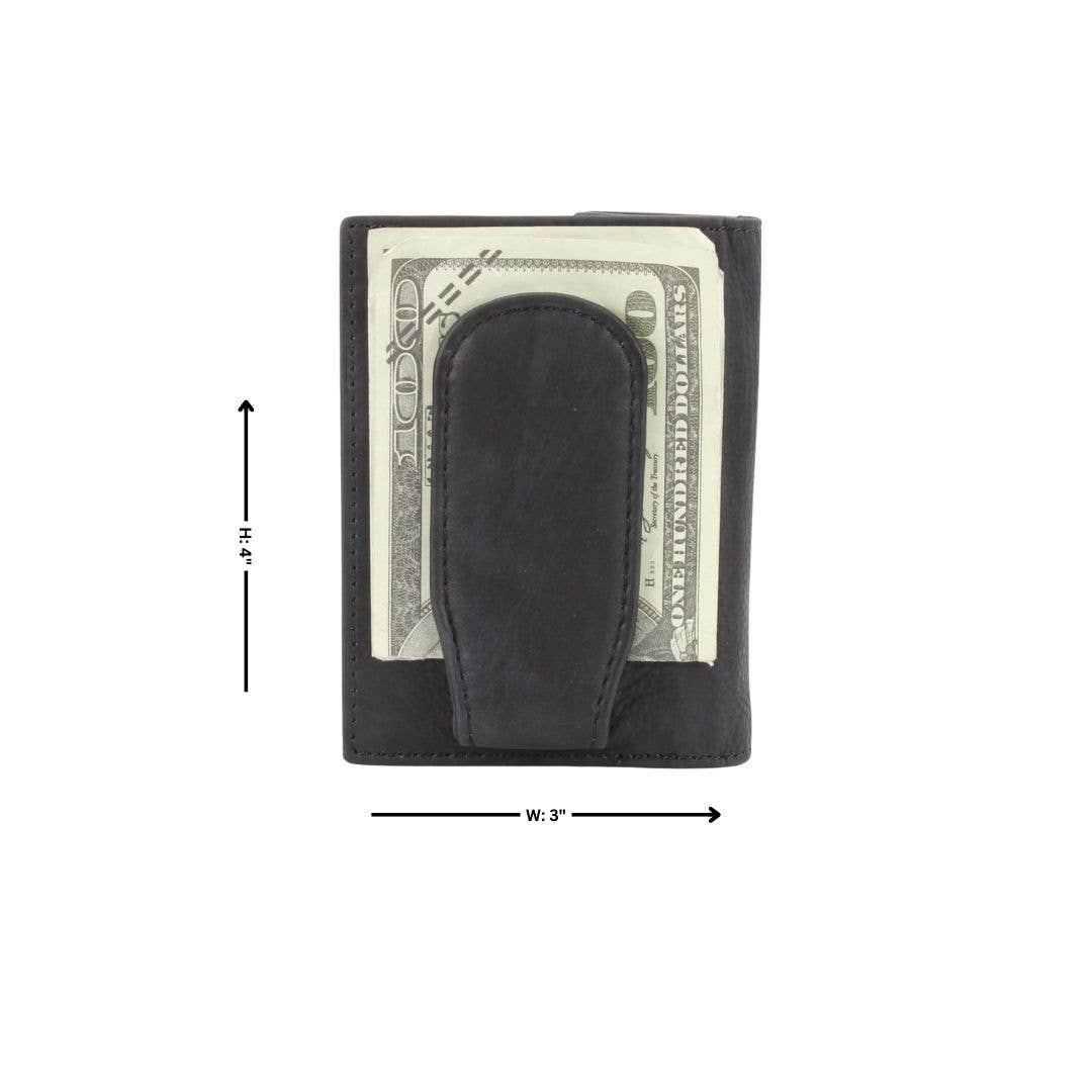American Bison Oil Pull Up Magnetic Money Clip Card Case 157