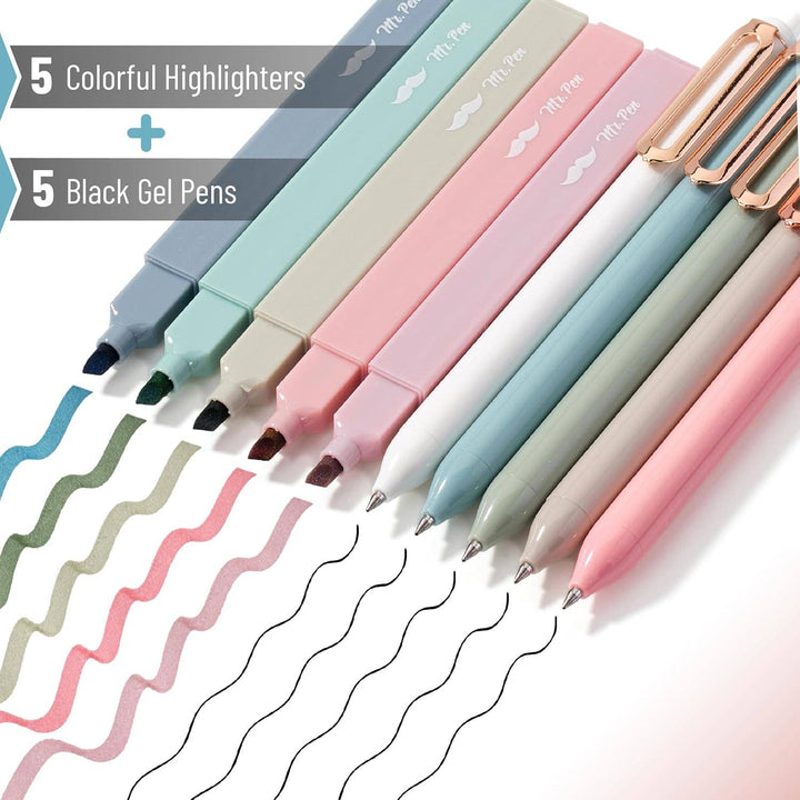 Mr. Pen Aesthetic Highlighters & Gel Pens Set