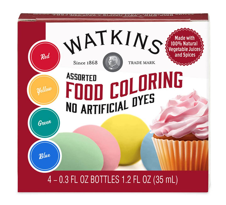 Assorted Food Coloring 4 Pack 4 -0.3 fl oz Bottles 1.2 fl oz