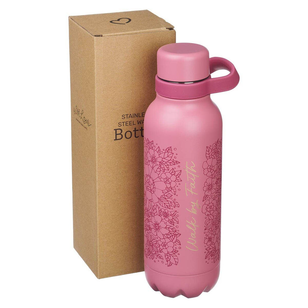 Water Bottle SS Pink Walk by Faith