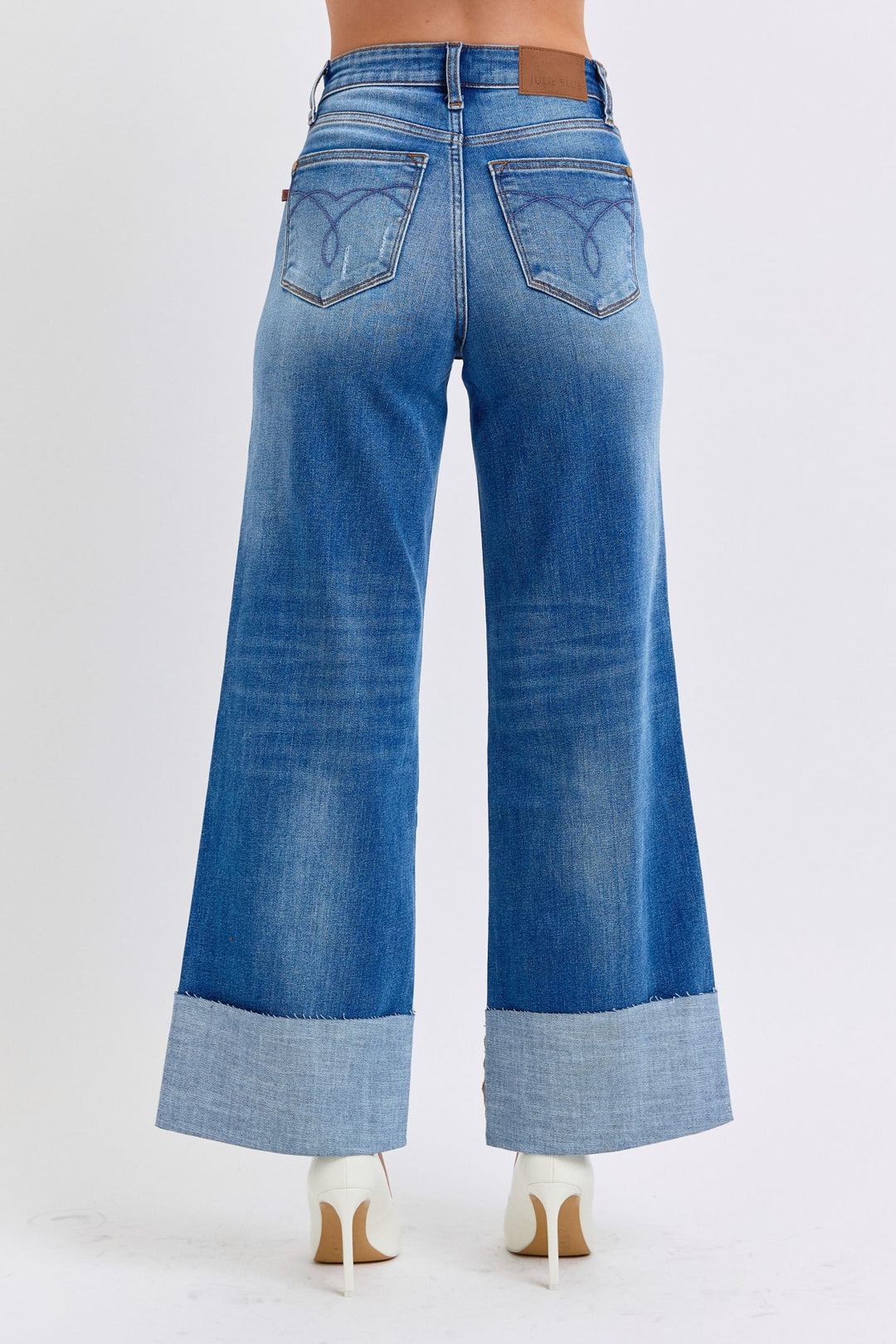 Judy Blue Adjustable Hem Wide Leg Jeans