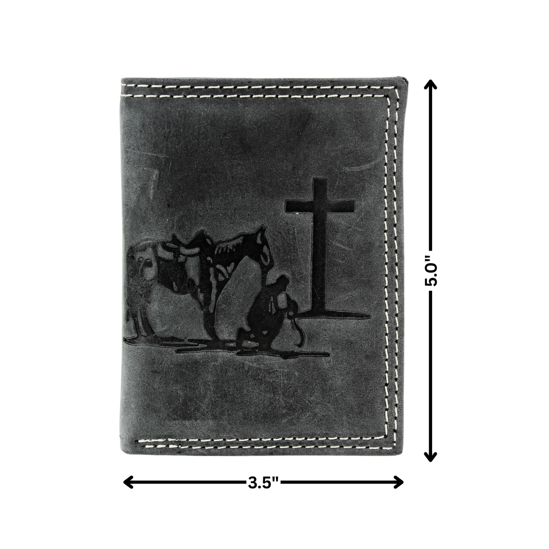 Men’s Tri-Fold Wallet with Cowboy Emboss ABMWVT 04
