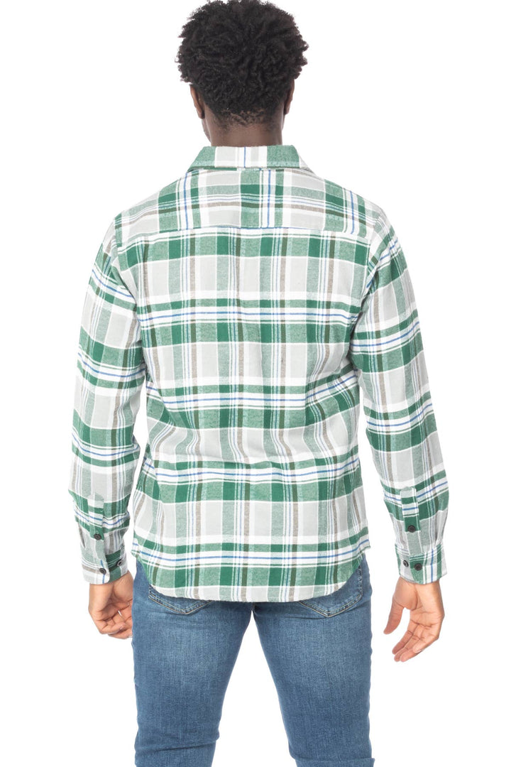 Men's Green Flannel Long Sleeve Shirt