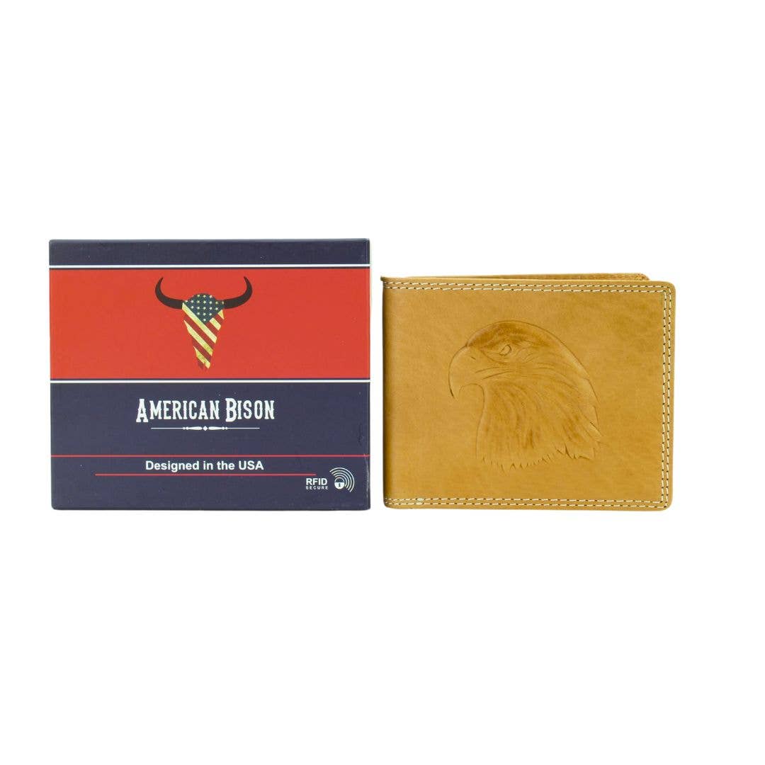Oil Pull Up Embossed Eagle Bifold Wallet ABB 003
