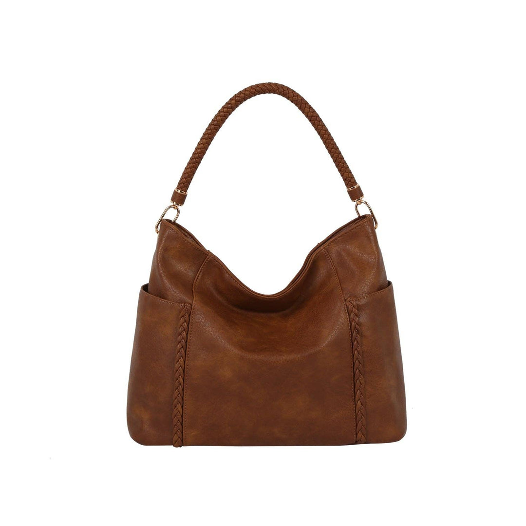 Braided Handle Soft Hobo Shoulder Bag