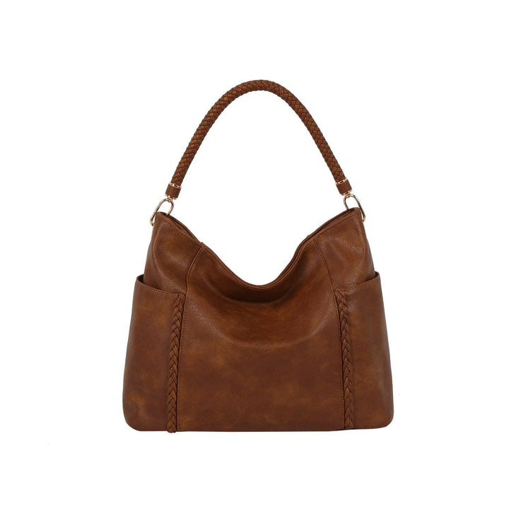 Braided Handle Soft Hobo Shoulder Bag