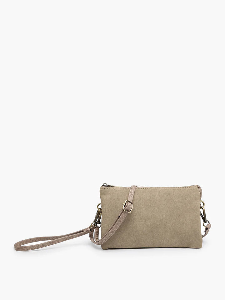 The Riley Suede Crossbody - Grey Taupe