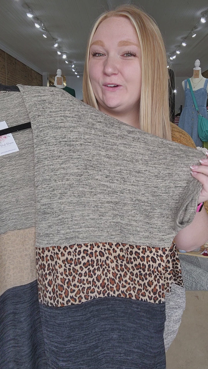 Leopard Colorblock Kimono