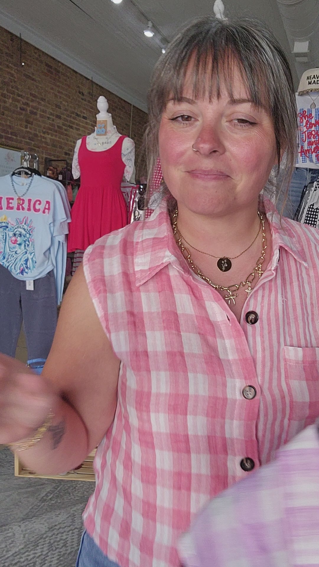Plaid Sleeveless Top