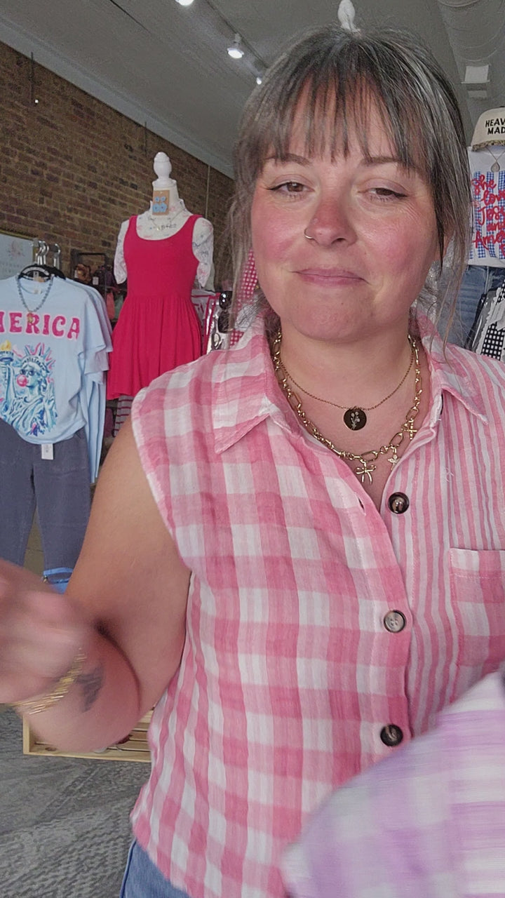 Plaid Sleeveless Top