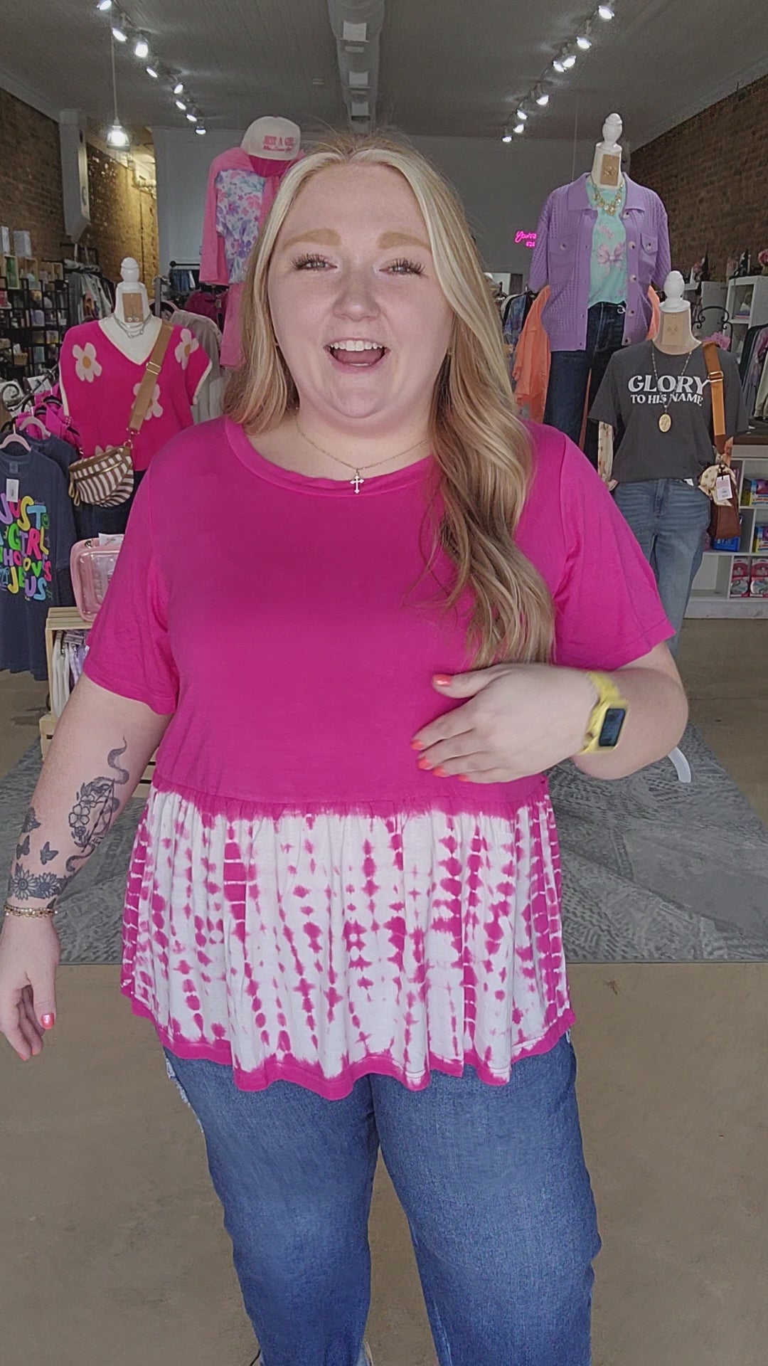 Tie Dye Peplum Tee