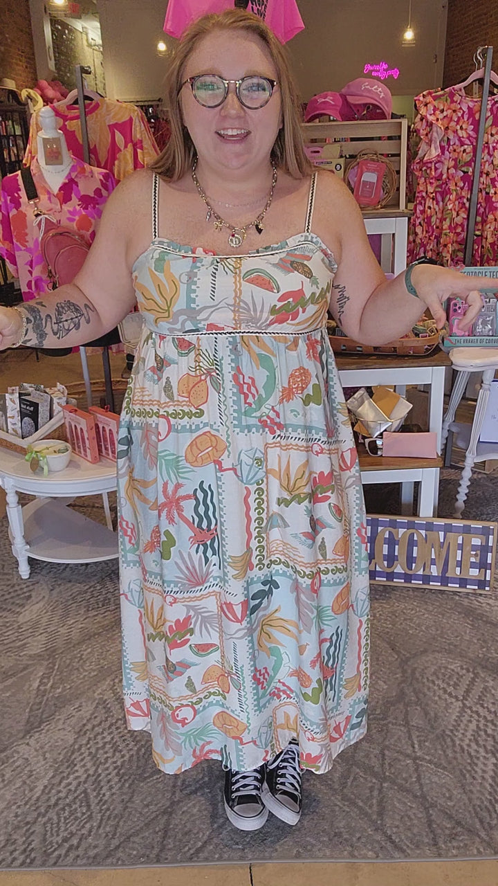 Summer Braid Trim Midi Dress