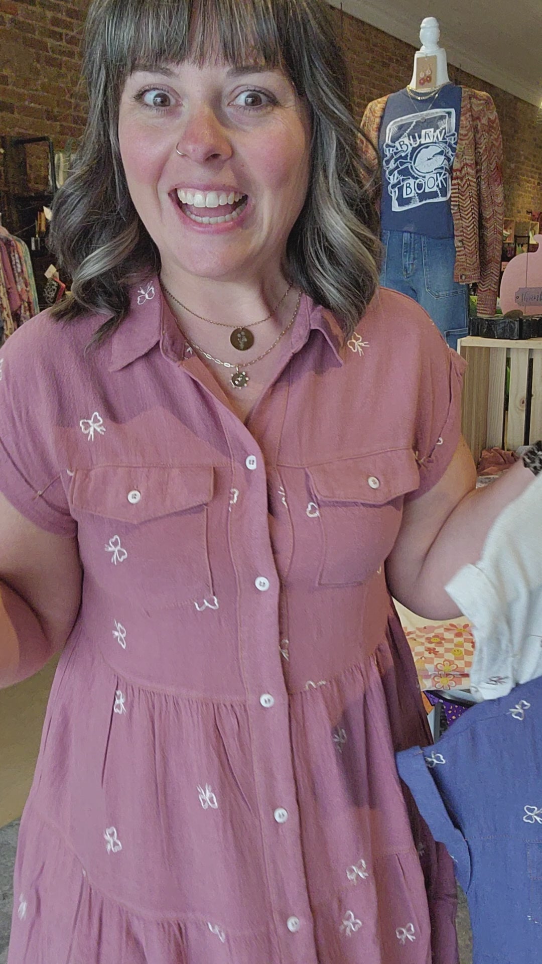 Bow Button Up Dress