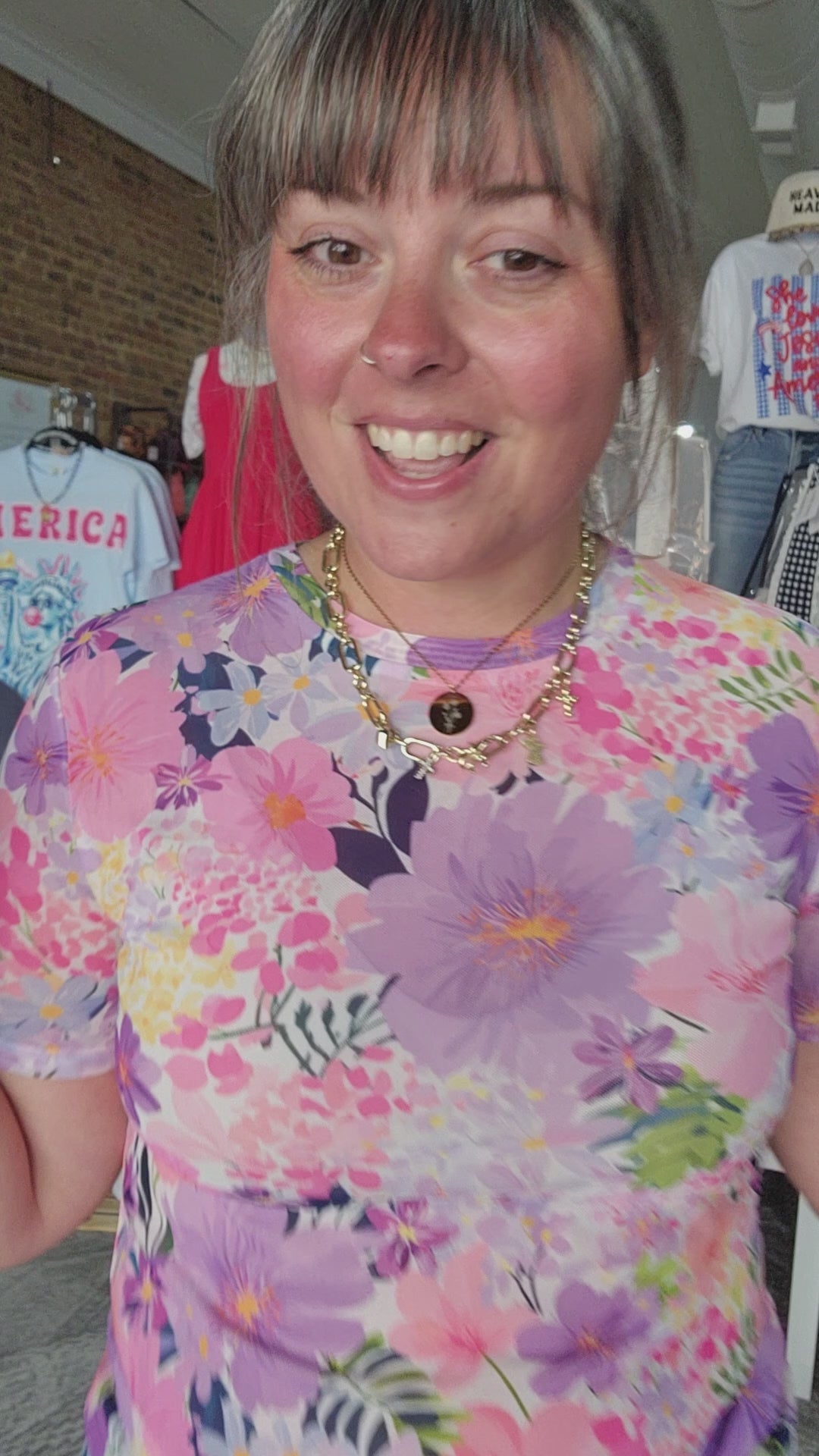 Summer Floral Mesh Top