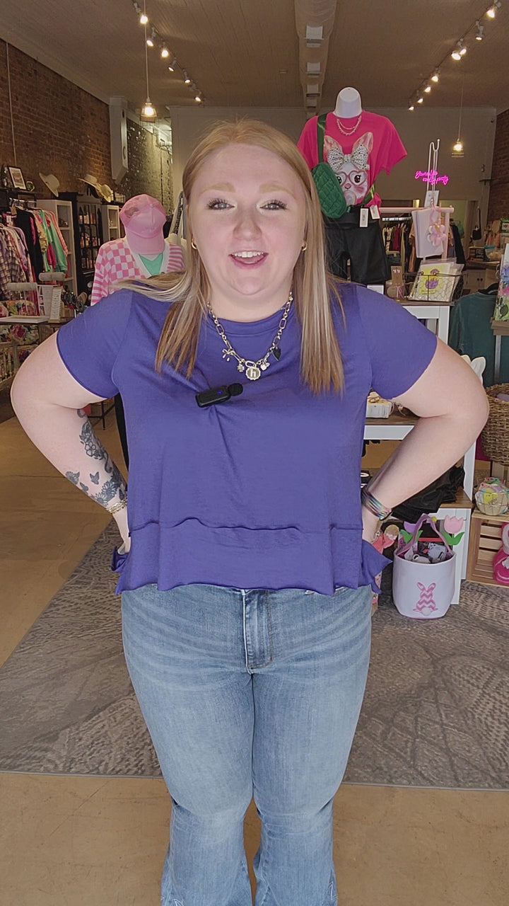 Purple Slinky Crop Tee