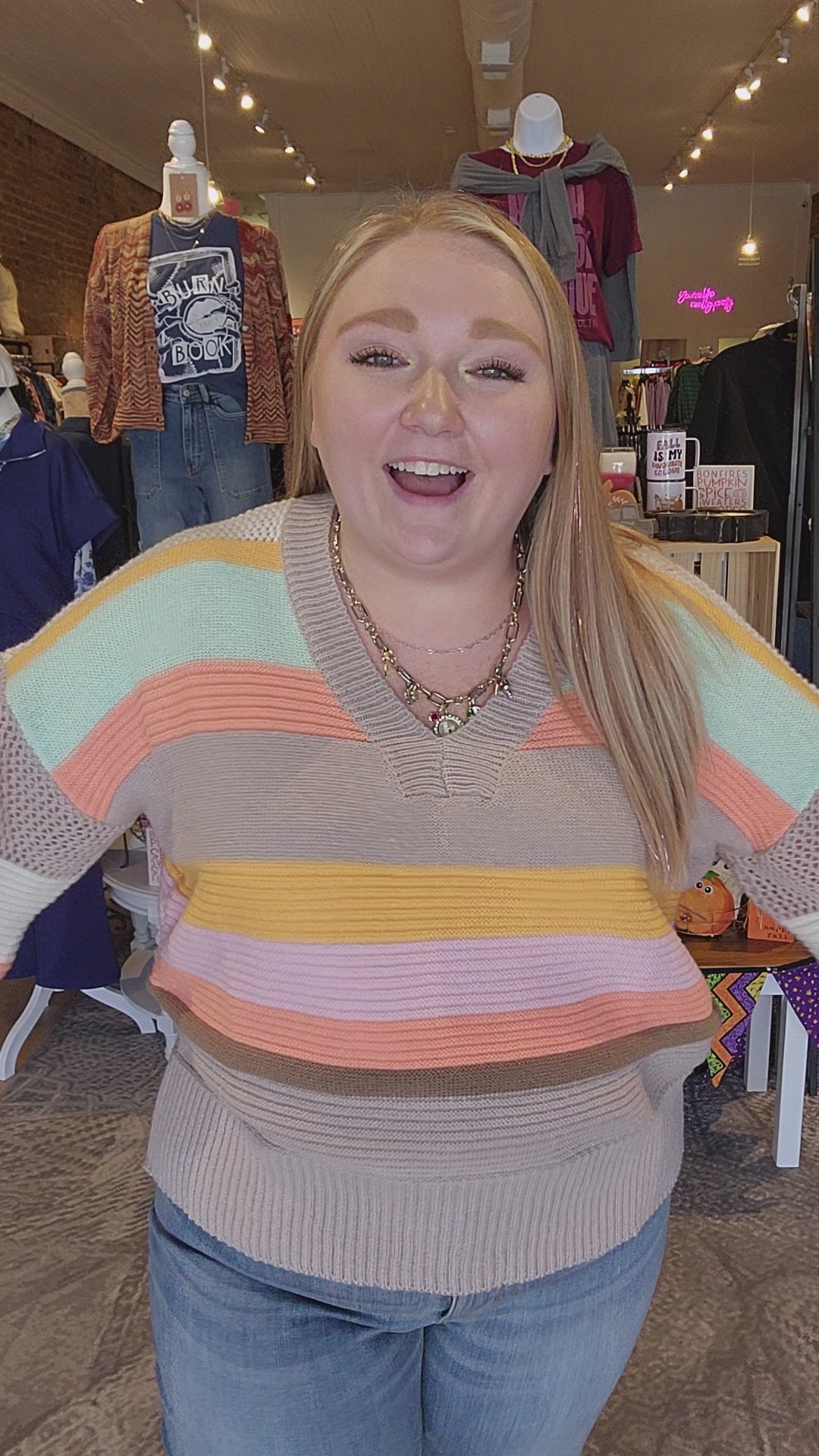 Multi Color Stripe Sweater