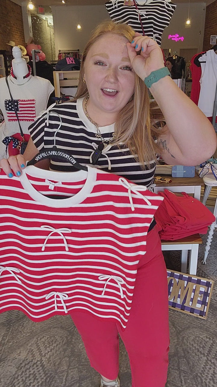 Stripe Bow Top