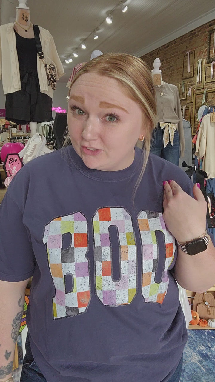 Checkered Boo Tee