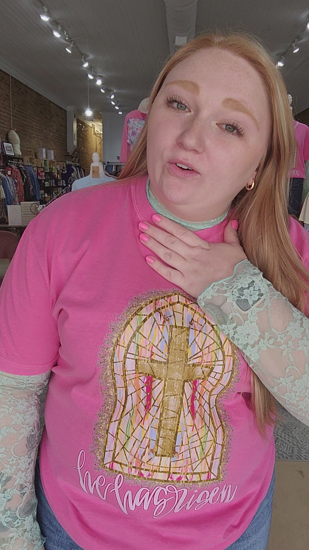 Stained Glass He Has Risen Tee