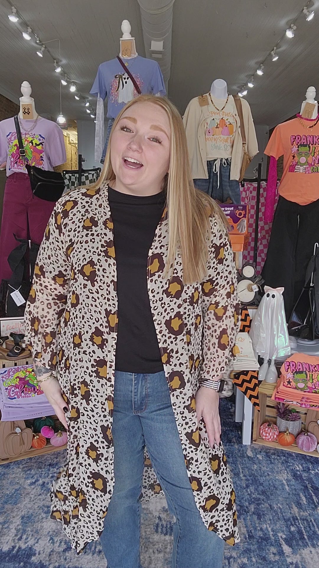 Brown Cheetah Kimono