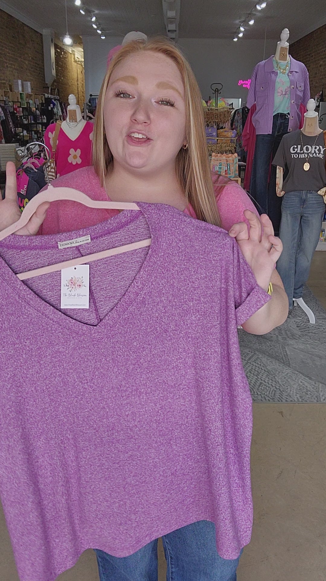 Plum Dreamy V-Neck Tee