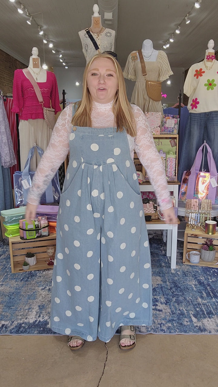 Polka Dot Overall Jumpsuit