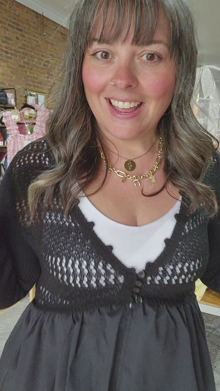 Black Peplum Layering Top