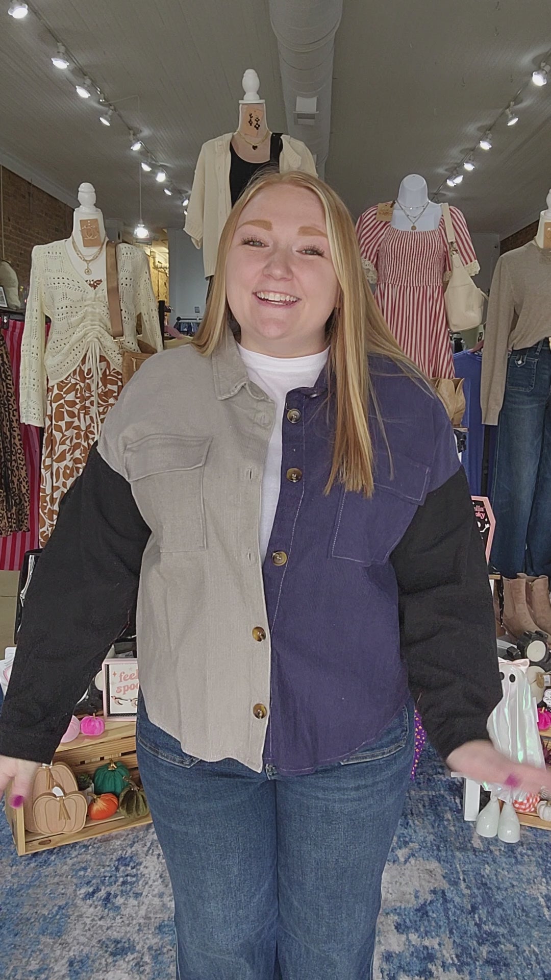 Corded Colorblock Shacket
