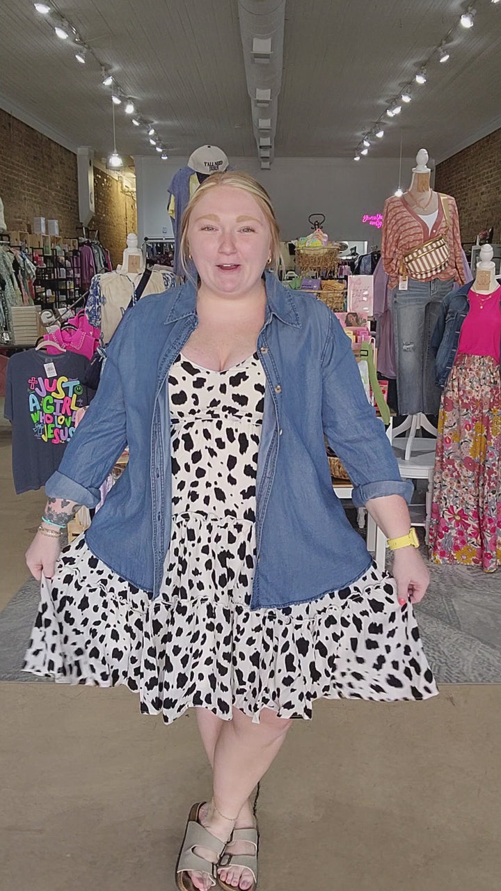 Leopard Print Tiered Dress