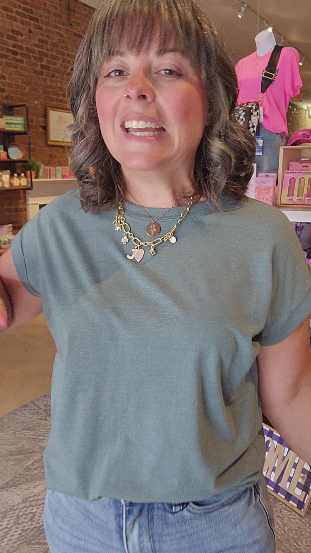 Slate Blue Cap Sleeve Tee