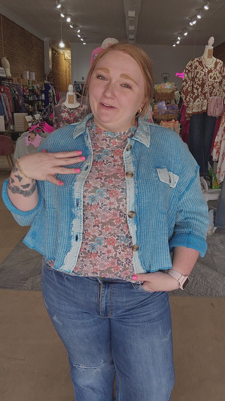 Blue Waffle Shacket