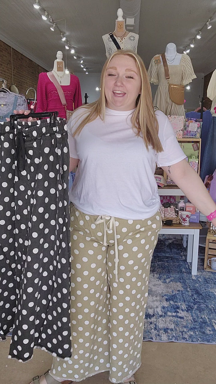 Polka Dot Wide Leg Jeans