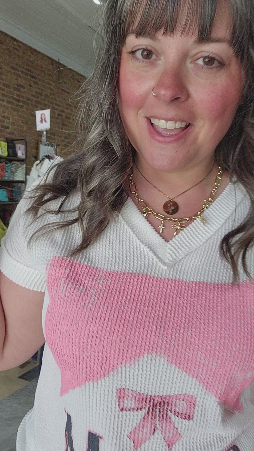 M Mama V-Neck Waffle Knit Top FINAL SALE