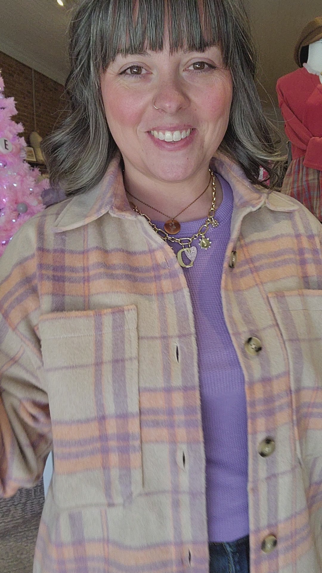 Coral and Lilac Shacket