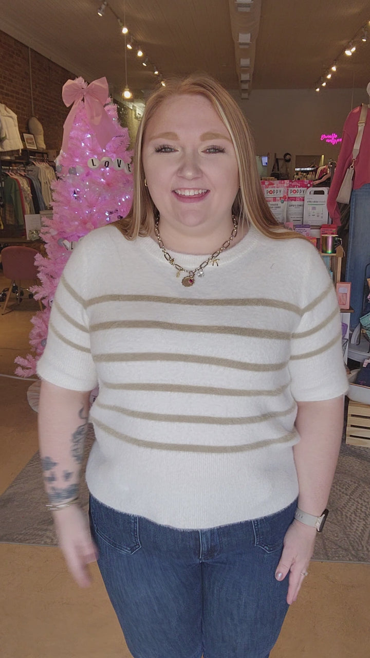 Cloud Nine Stripe Knit Top