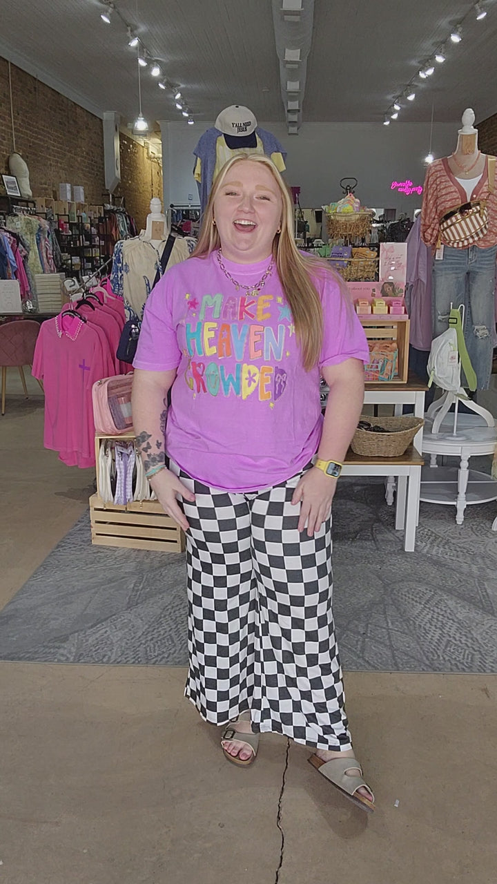 Hi Waist Checkered Pants