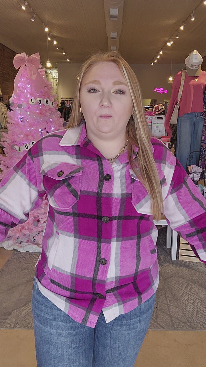 Purple Fleece Shacket