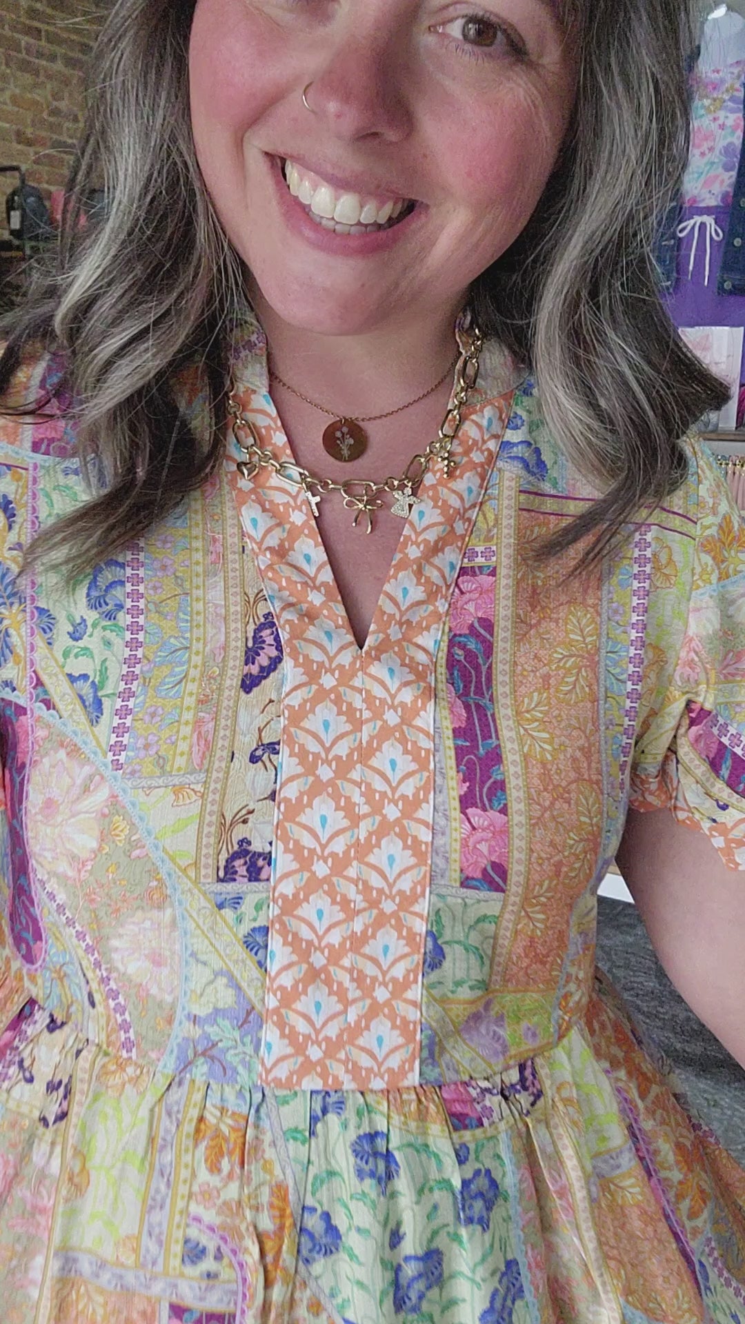 Mixed Print Dress